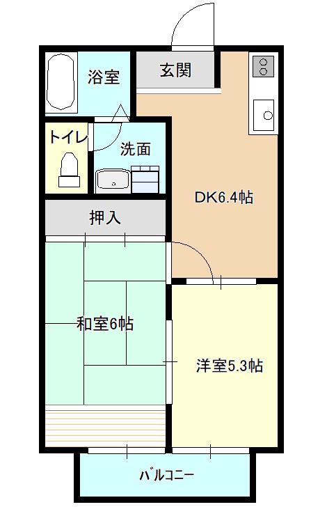 ソレイユトリス(2DK/2階)の間取り写真