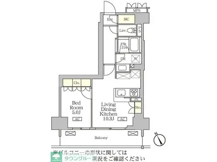 リーフシティ市川ザ・レジデンス(1LDK/4階)の間取り写真