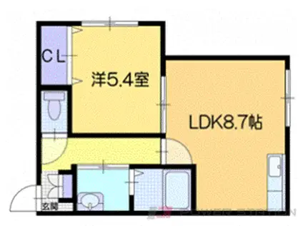フランブリーズ(1LDK/1階)の間取り写真