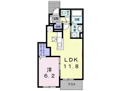 ニュー・アベラントII(1LDK/1階)の間取り写真