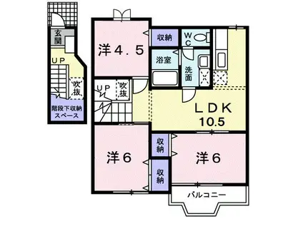 ソレイユ・ルヴァンA棟(3LDK/2階)の間取り写真