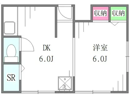 吉永荘(1DK/2階)の間取り写真