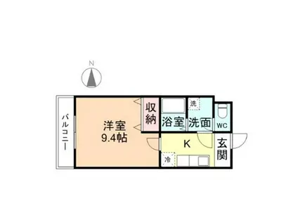 サンライズ朝陽(1K/1階)の間取り写真