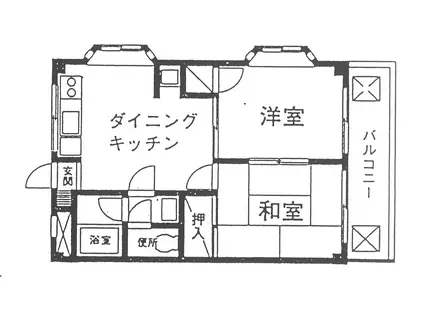グランドールイーストうらわ(2DK/2階)の間取り写真
