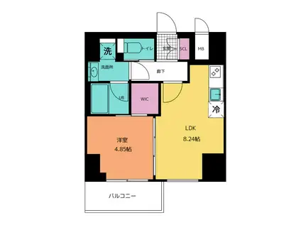 プレジオ西新井(1LDK/7階)の間取り写真