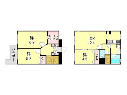 RA-ASHIYA(3LDK/1階)の間取り写真