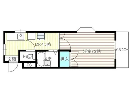 フローラル二瀬(1DK/3階)の間取り写真