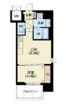 SPLENDIDE NAMBAIII(1LDK/3階)の間取り写真