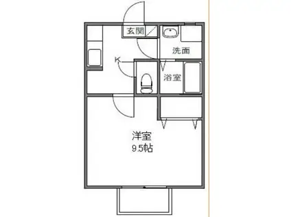 カズIII(1K/2階)の間取り写真