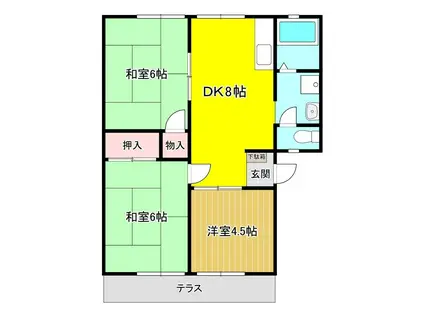 レジデンス西山(3DK/1階)の間取り写真