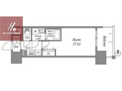 ファーストフィオーレ長田グランディール(1K/13階)の間取り写真