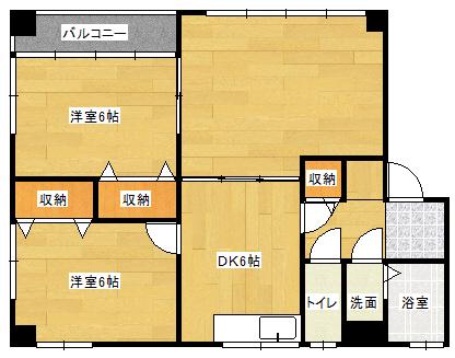 サニーベル牛田(2LDK/1階)の間取り写真