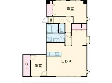 リルームス高城駅前(2LDK/3階)の間取り写真