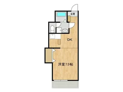 サングレース石川(1DK/4階)の間取り写真