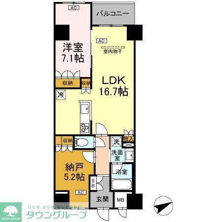 サンジョイアゼロ(1SLDK/6階)の間取り写真