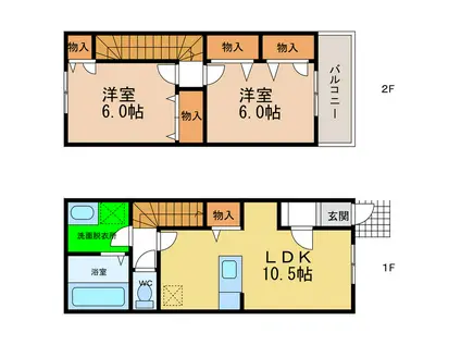 RILA 奏(2LDK/1階)の間取り写真
