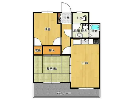 キャッスル泉屋II(2LDK/4階)の間取り写真