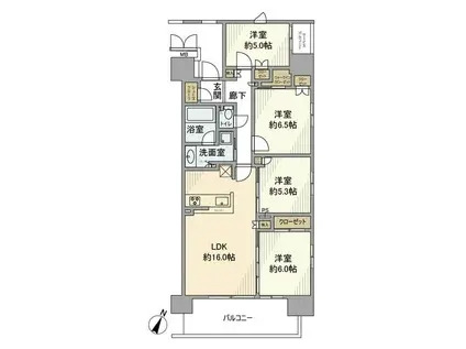 ファーストリンクレジデンス(4LDK/9階)の間取り写真