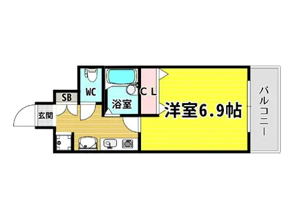 ラナップスクエア阿波座(1K/3階)の間取り写真