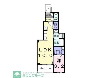 ヒカルサ梅島(1LDK/1階)の間取り写真