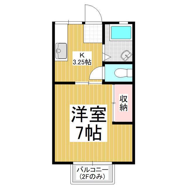 横田寿コーポ(1K/2階)の間取り写真