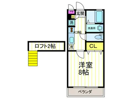 FRENTE田中(1K/3階)の間取り写真