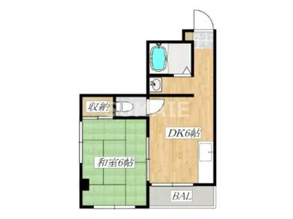 マンション南風(1DK/3階)の間取り写真