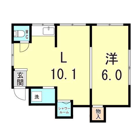パーク塩屋(1LDK/1階)の間取り写真