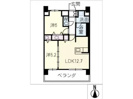 セイワパレス吹上公園(2LDK/7階)の間取り写真