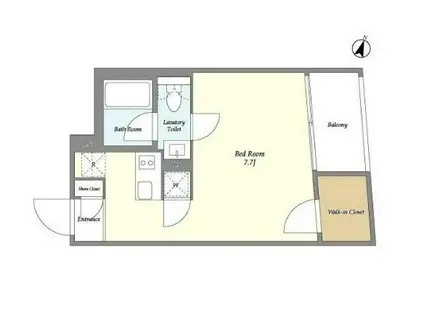 KDXレジデンス下馬(ワンルーム/2階)の間取り写真