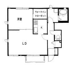フラットハイツK(1LDK/1階)の間取り写真