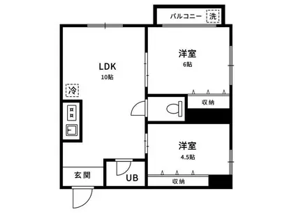 ハイツ大山(2LDK/3階)の間取り写真
