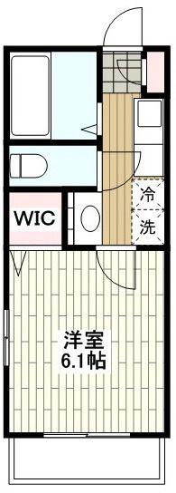 WING湘南(1K/3階)の間取り写真