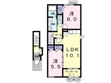 インプレス・Y(2LDK/2階)の間取り写真