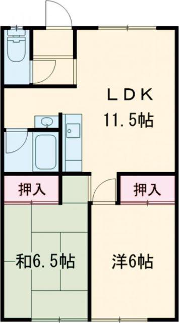 コーポマルモ(2LDK/2階)の間取り写真