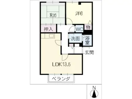 アドリーム一社(2LDK/1階)の間取り写真