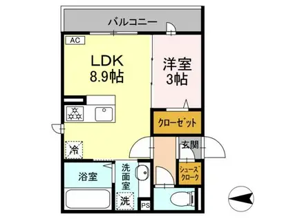 GRAND D-ROOM 吉田(1LDK/2階)の間取り写真