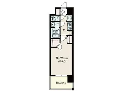 LA DOUCEUR志賀本通II(1K/13階)の間取り写真