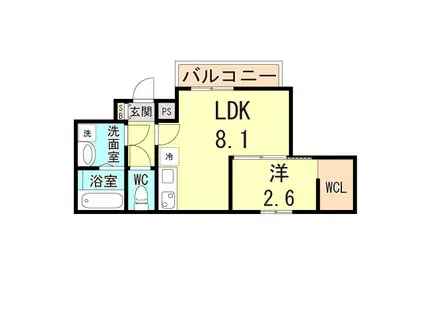 NOY NISHINOMIYA(1LDK/1階)の間取り写真
