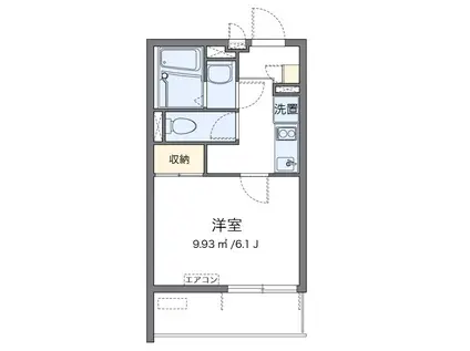 クレイノ石原橋(1K/1階)の間取り写真