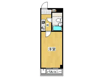 ストゥディオ南天神(1K/3階)の間取り写真