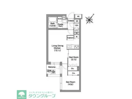 コンフォリア・リヴ渋谷本町(2LDK/4階)の間取り写真