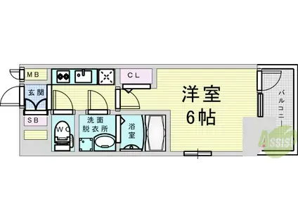 エスリード大阪シティノース(1K/3階)の間取り写真