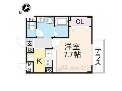 マリーナフーズフー(1K/2階)の間取り写真