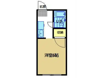 シティハイム内藤(1K/2階)の間取り写真