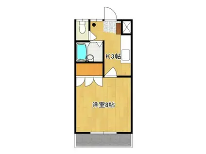 ラポールホサカB棟(1K/2階)の間取り写真