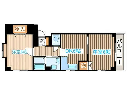 クレシア長町(2DK/1階)の間取り写真