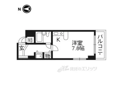 エイブル創久五条大宮(ワンルーム/5階)の間取り写真