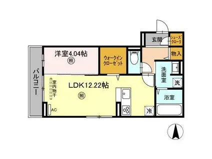 PREMILIFE K2(1LDK/3階)の間取り写真