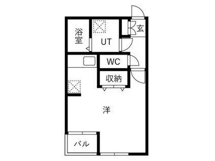 レアルノアール B棟(ワンルーム/1階)の間取り写真